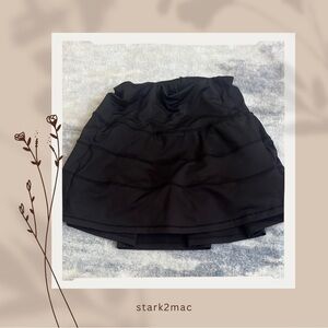 Black Bubble Mini Skirt with Tiered Design